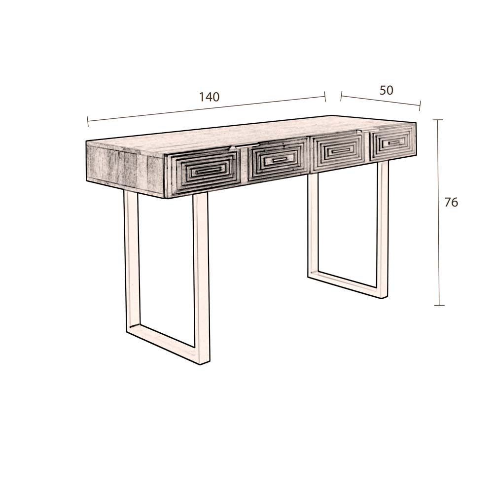 Volan Konsolentisch 140x50cm Messing - Voelpe