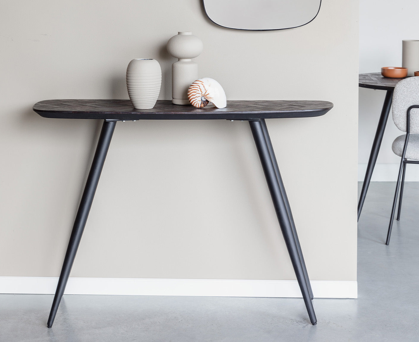 Webster Konsolentisch Teak / Schwarz