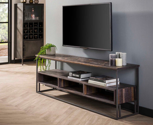 Teca TV-Lowboard 160 cm Teakholz Braun verwaschen
