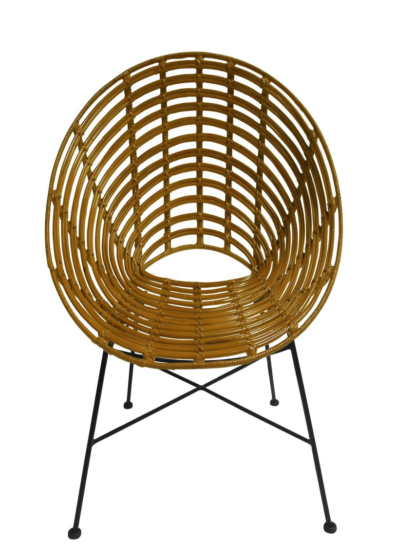 RATTAN Stuhl Natur/ Schwarz - Voelpe