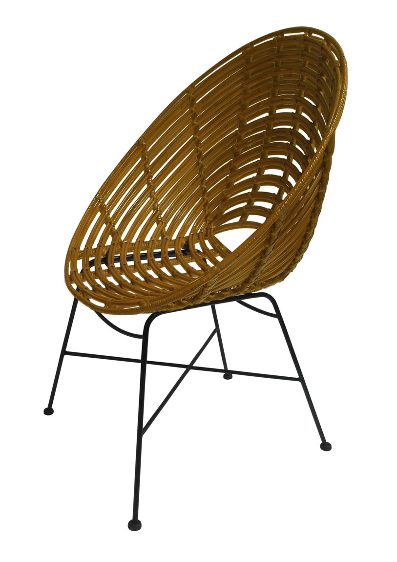 RATTAN Stuhl Natur/ Schwarz - Voelpe