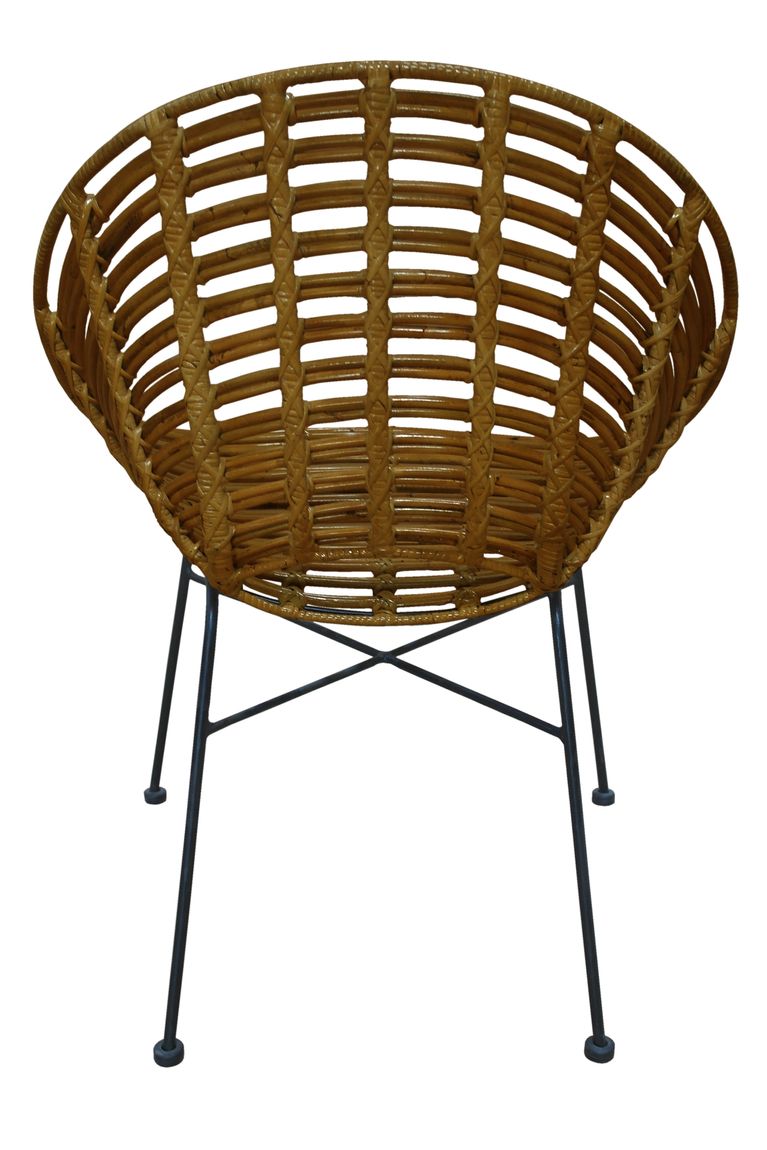 RATTAN Stuhl Natur/ Schwarz - Voelpe