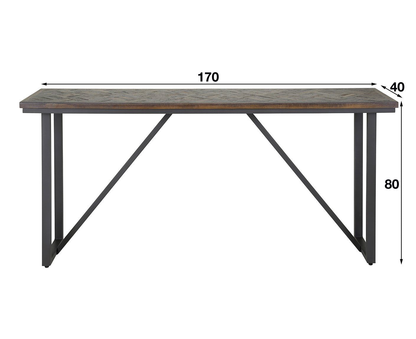 Teca Konsolentisch 170 cm Teakholz Braun verwaschen