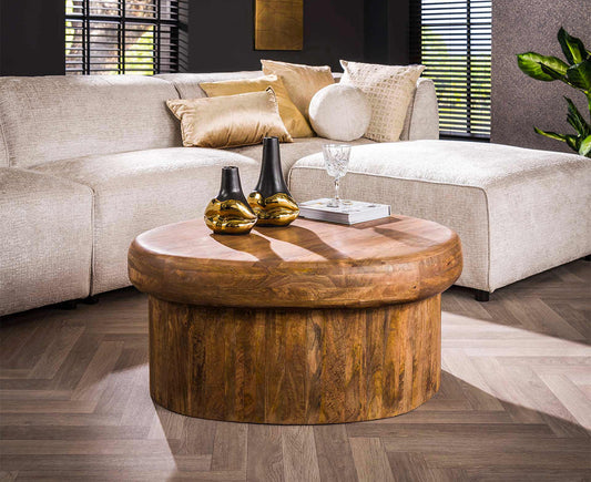 Couchtisch Sleek 90cm Massiv Mangoholz Sand