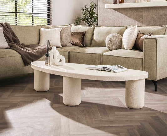 Couchtisch XL Kieselstein dreieckig Marmor Composite