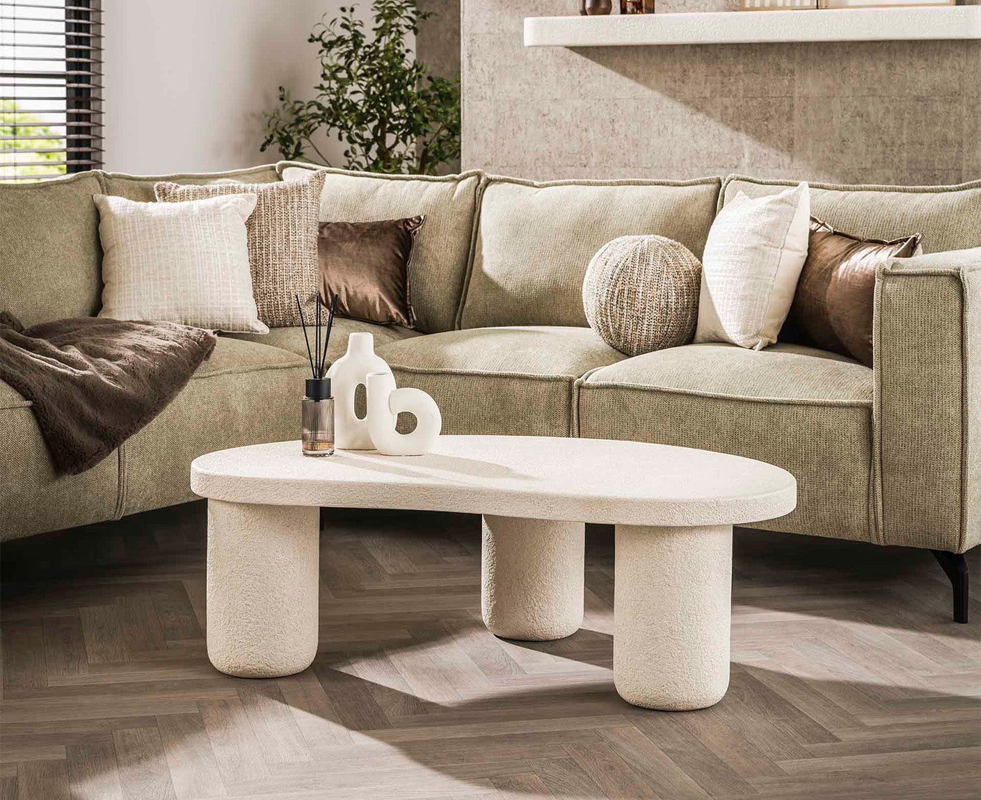 Couchtisch XL Kieselstein Organic Marmor Composite