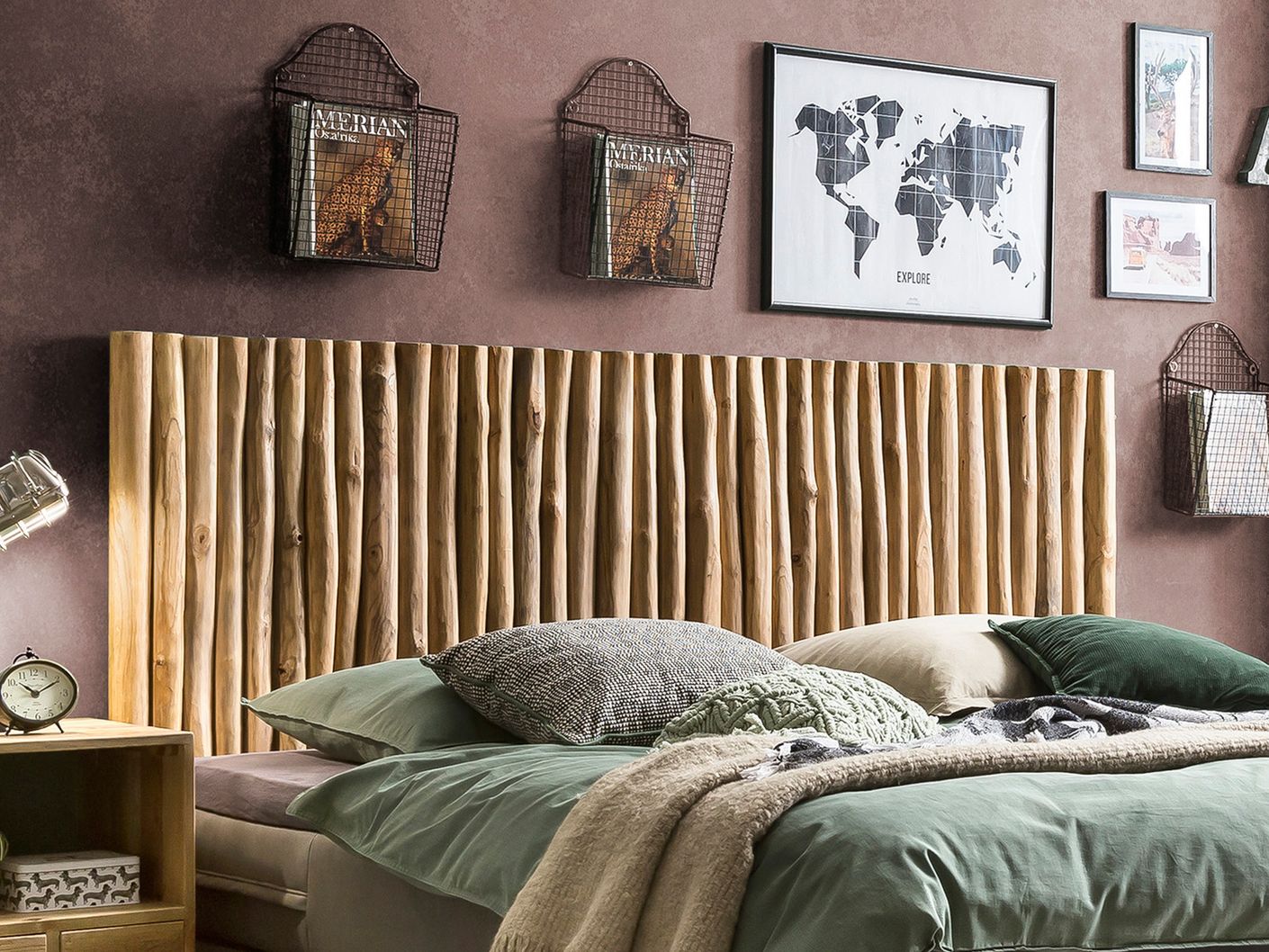 ROMANTEAKA Bett-Kopfteil 220x120 cm Natur - Voelpe