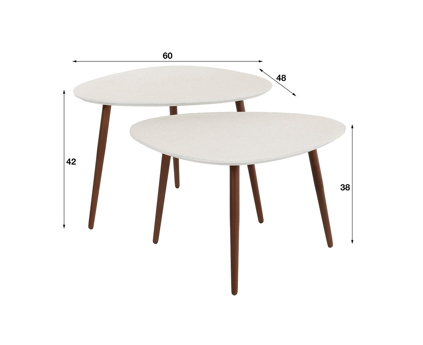 Couchtisch 2er Set dreieckig Stone / Marmor Composite