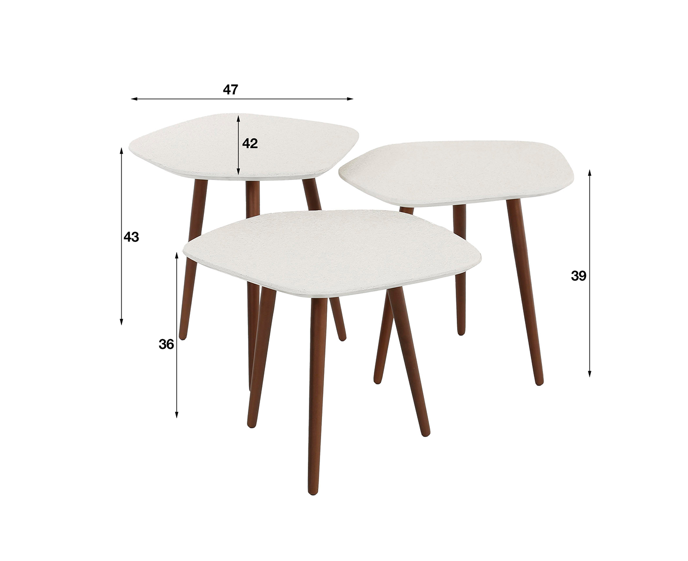 Couchtisch 3er Set Point Stone