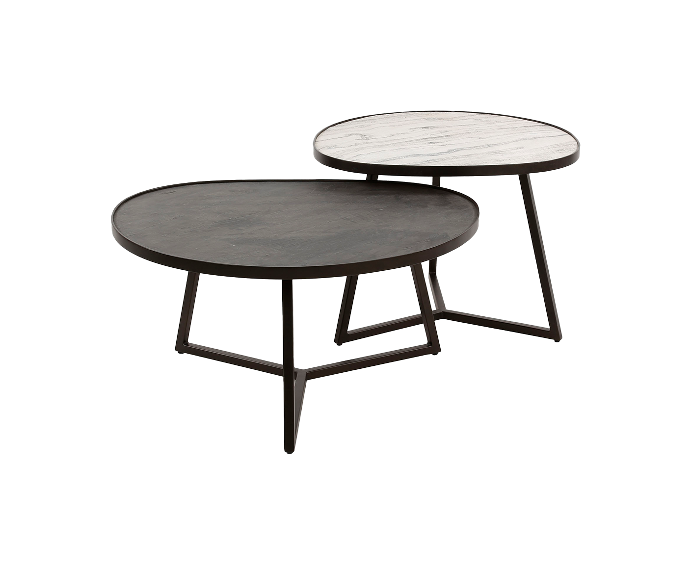Couchtisch 2er Set Slate Dreieck / Schiefer