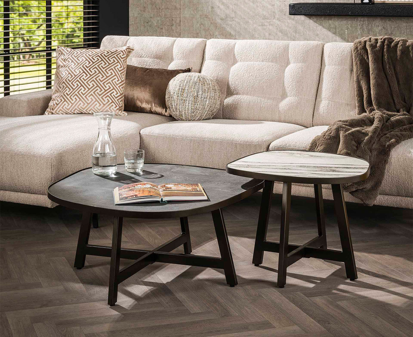 Couchtisch 2er Set Slate Organic / Schiefer