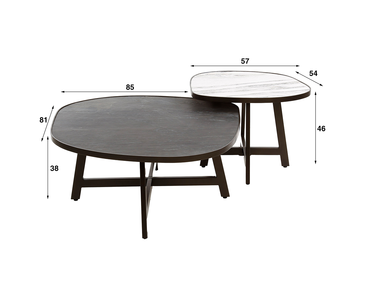 Couchtisch 2er Set Slate Organic / Schiefer