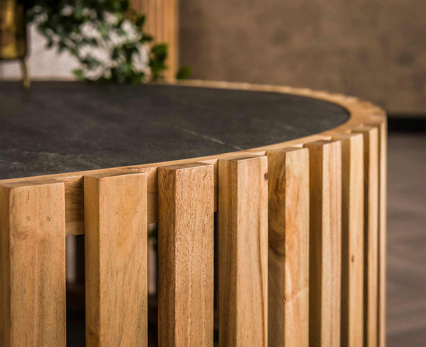 Couchtisch 120 cm Slate rund / Schiefer