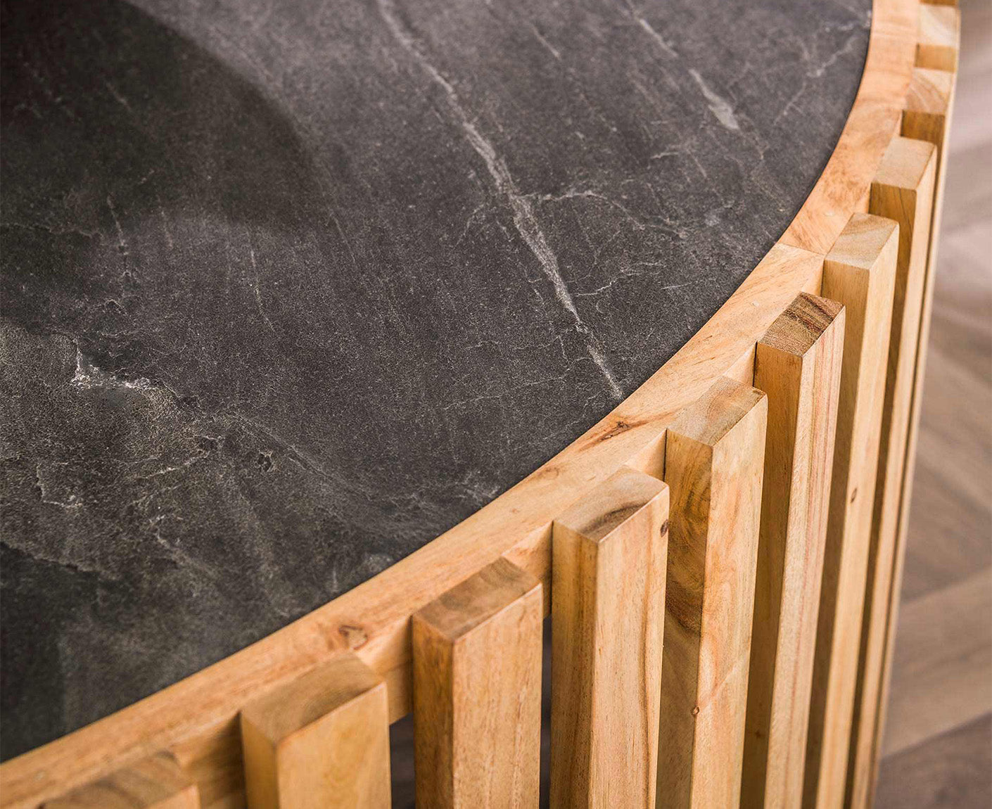 Couchtisch 120 cm Slate rund / Schiefer