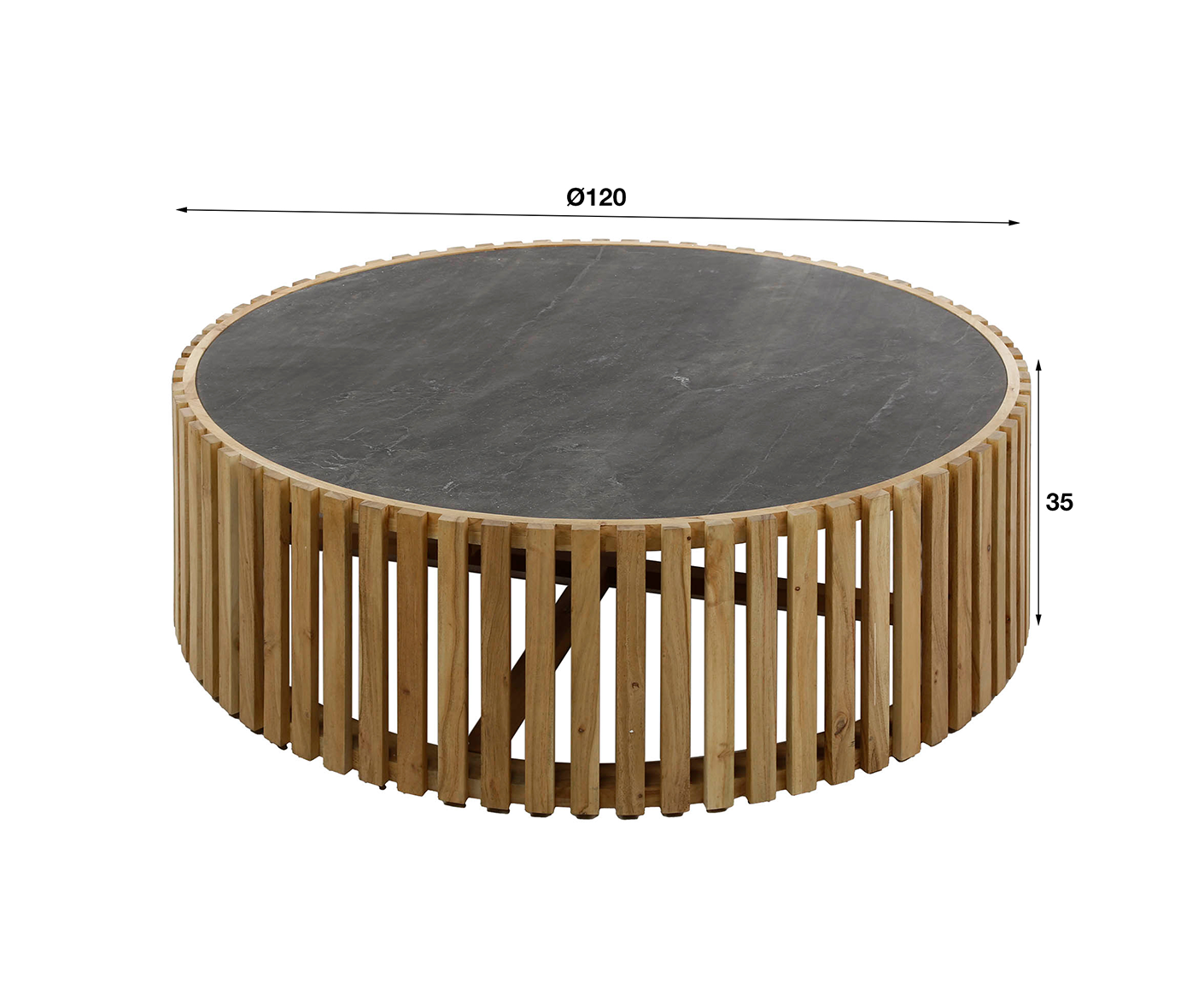 Couchtisch 120 cm Slate rund / Schiefer