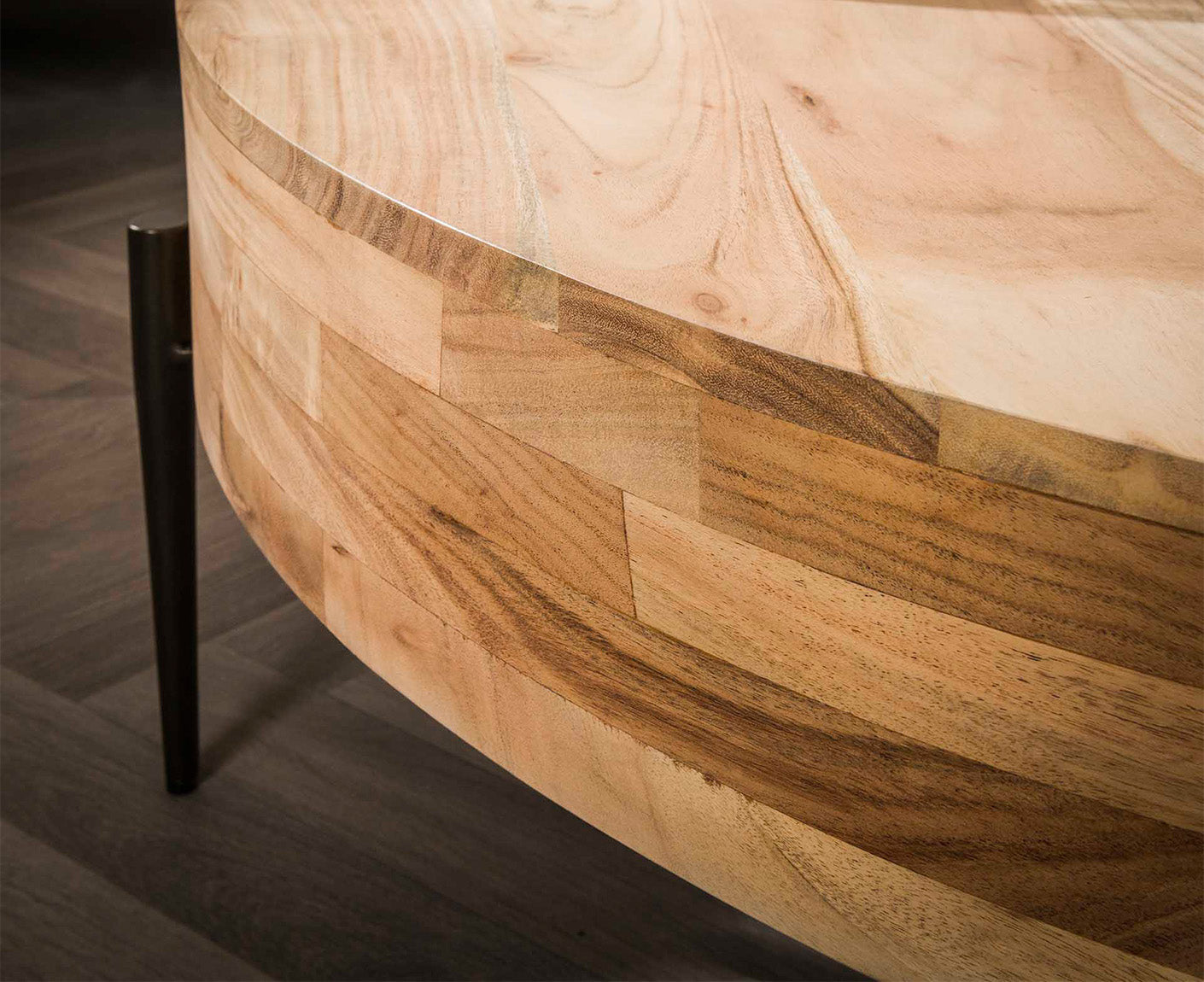 Couchtisch 120 cm Bulky Wood / Massiv Akazie Natur