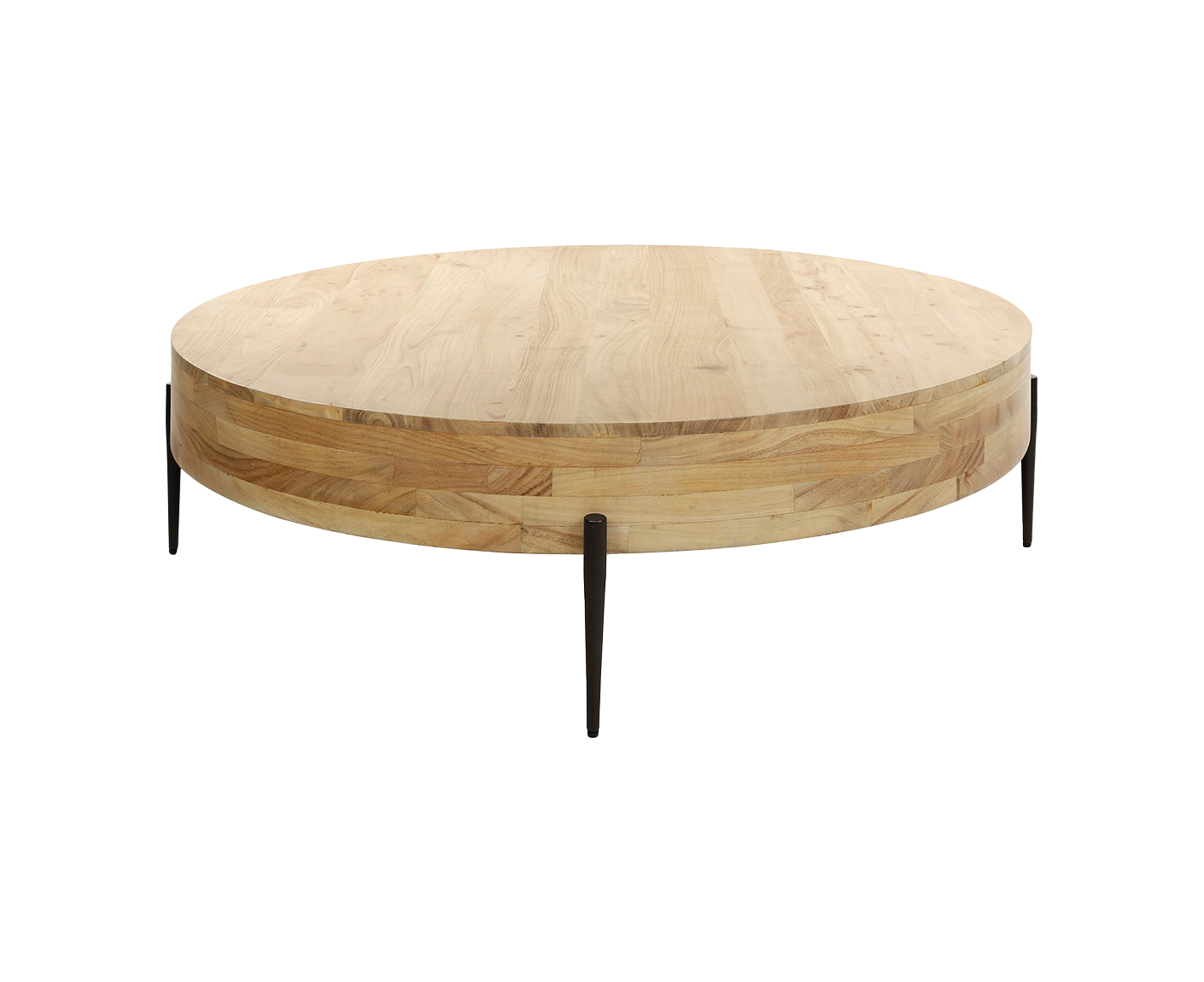 Couchtisch 120 cm Bulky Wood / Massiv Akazie Natur