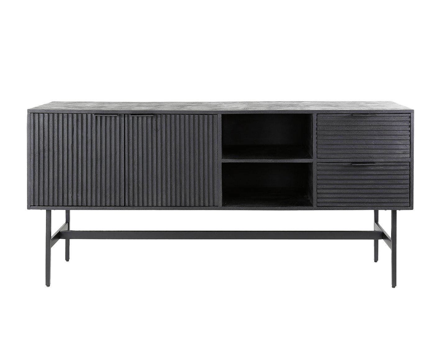 Marina Sideboard Mangoholz Massiv Schwarz