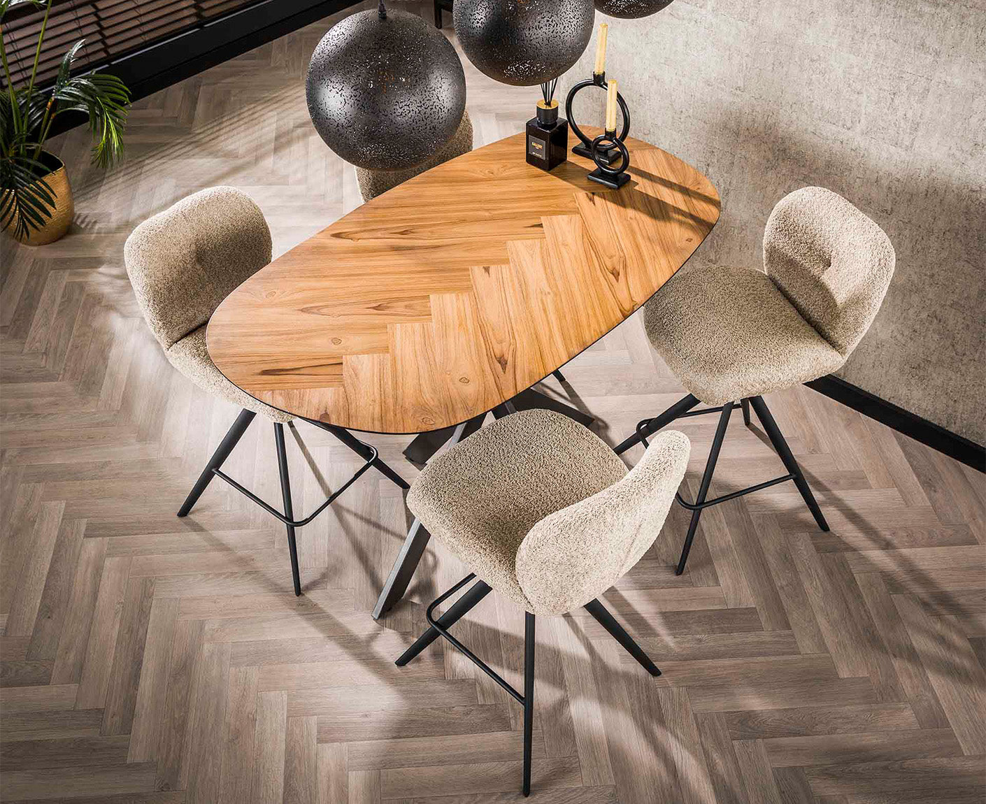Bartisch 140 cm Organic / Recyceltes Teakholz Furnier
