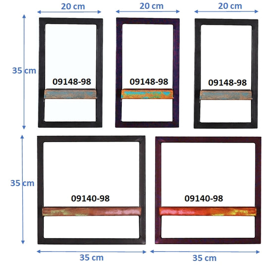 277132 RIVERBOAT Wandregal-Set, 5-teilig Bunt, Schwarz - Voelpe