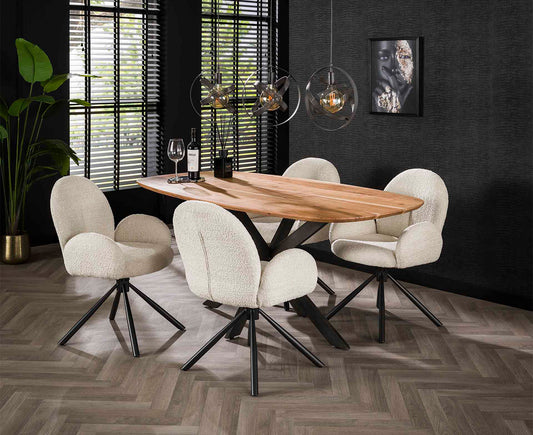 Arhus Solid Esstisch, oval, Akazie Massivholz Natur