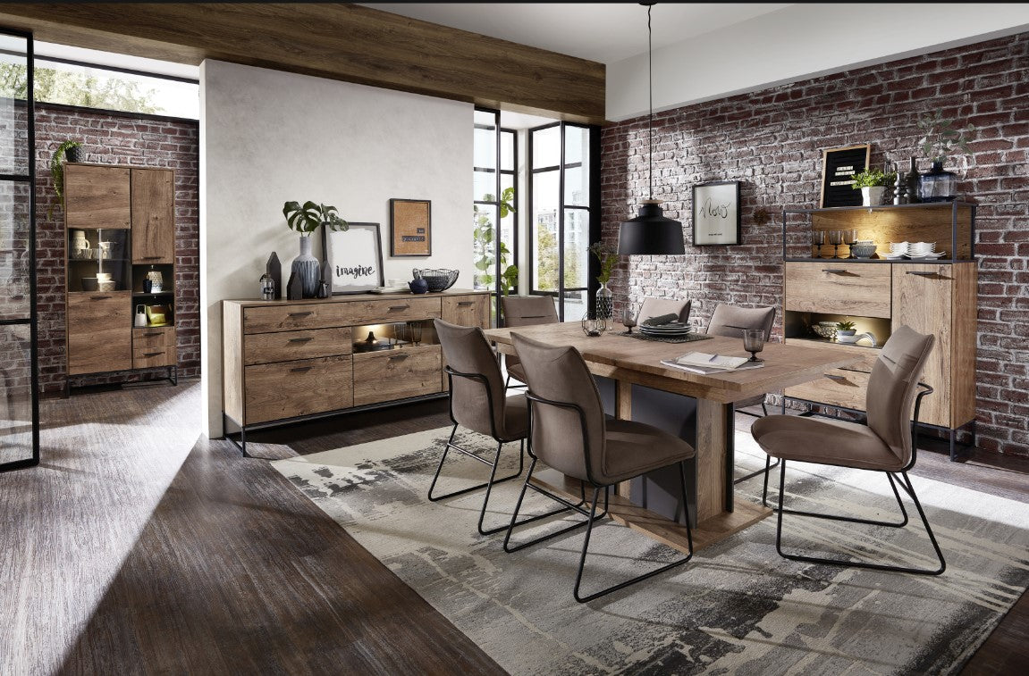 Manhattan Esstisch ausziehbar Haveleiche Cognac/Graphit