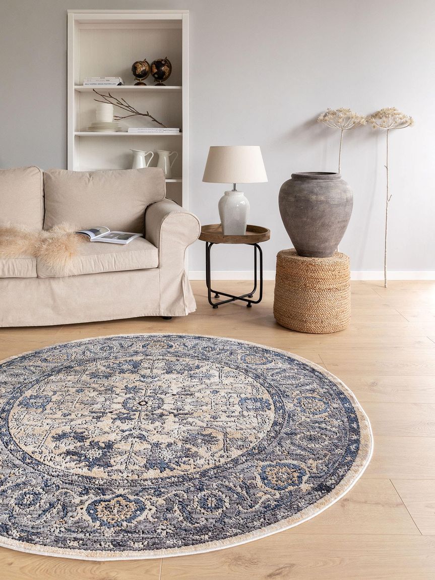 Teppich Sinan Ø 160 cm rund Dunkelblau