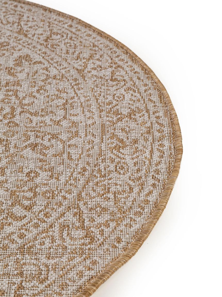 In- & Outdoor Teppich rund Cleo Creame / Beige