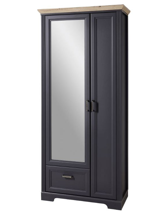 25181 JASMIN Garderobenschrank Graphit / Eiche