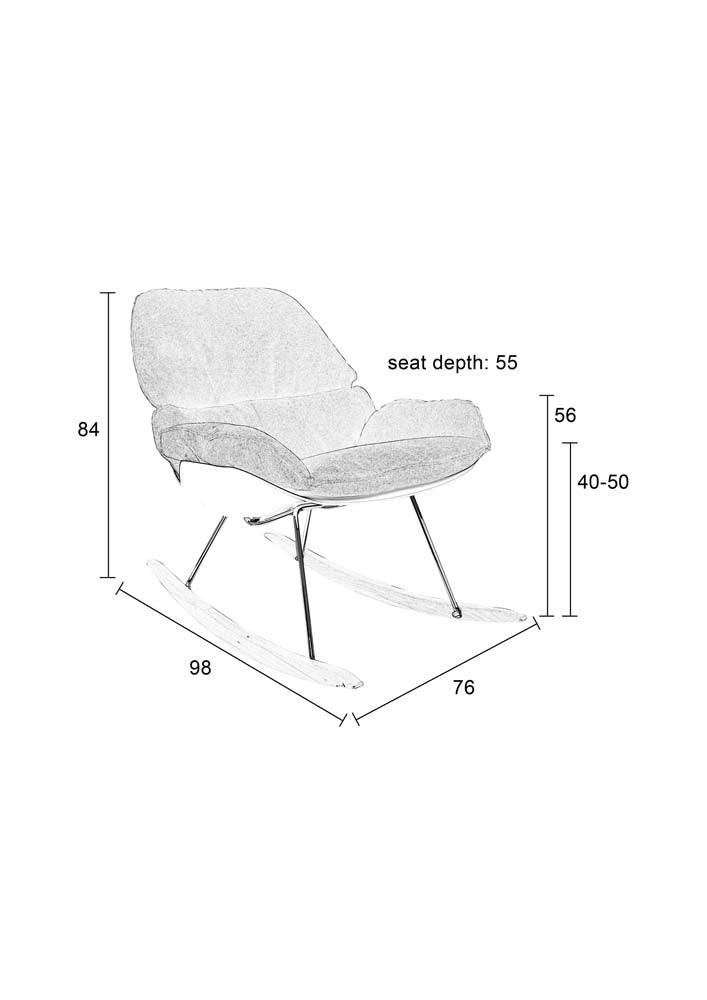 Rocky Lounge-Sessel Schaukelstuhl Grau - Voelpe