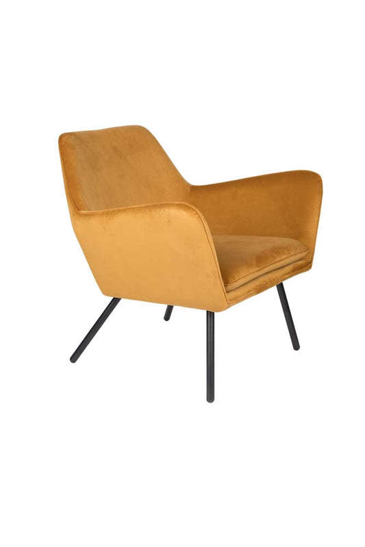 Bon Lounge-Sessel mit Samtbezug Gold