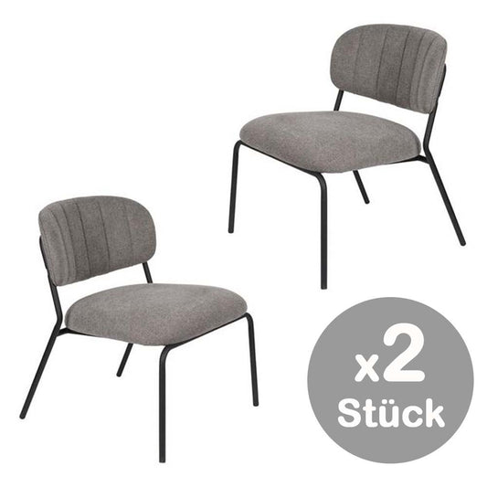 Jolien 2-er Set Lounge-Sessel Schwarz / Grau - Voelpe