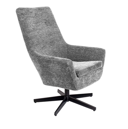 Bruno Lounge-Sessel Cord Hellgrau - Voelpe