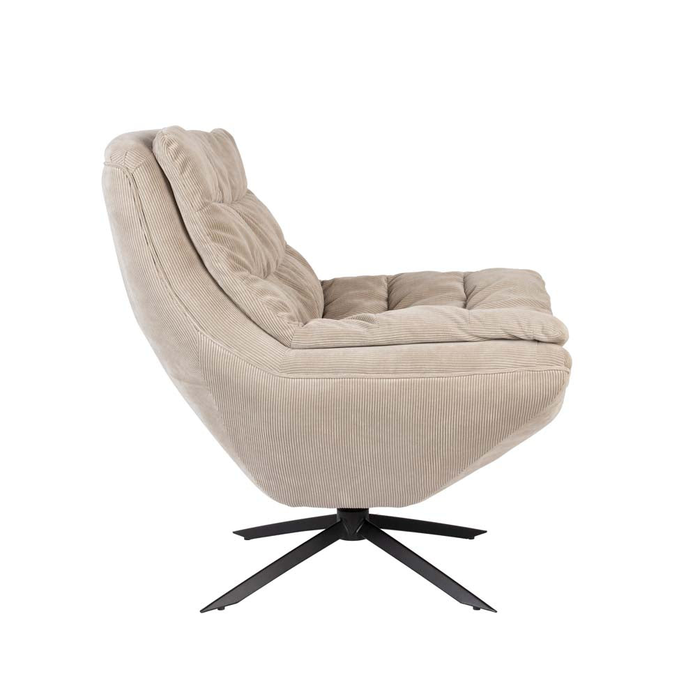 Vince Sessel drehbar Cord Beige