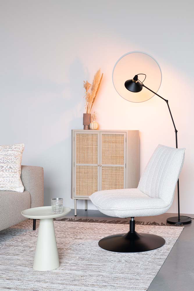 Loungesessel JAX Weiß / Bouclé