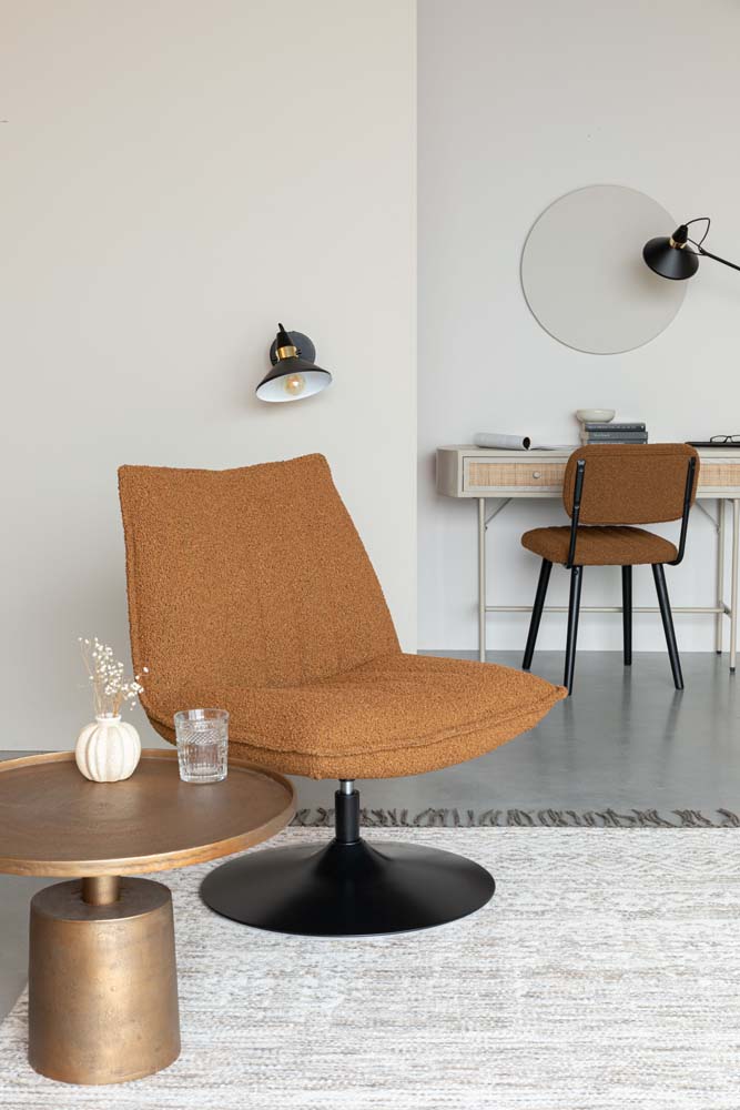 Loungesessel JAX Gelb / Bouclé