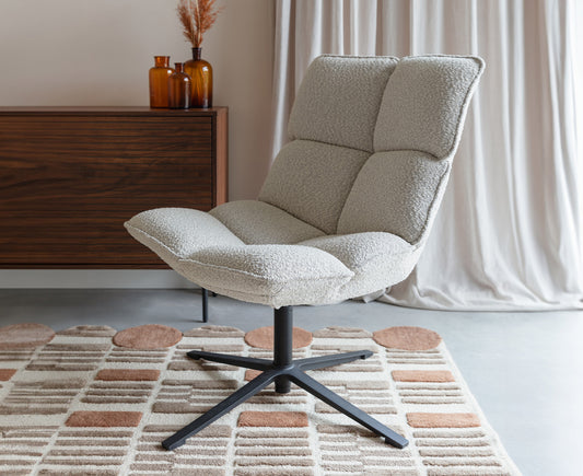 Bros Loungesessel Bouclé Beige