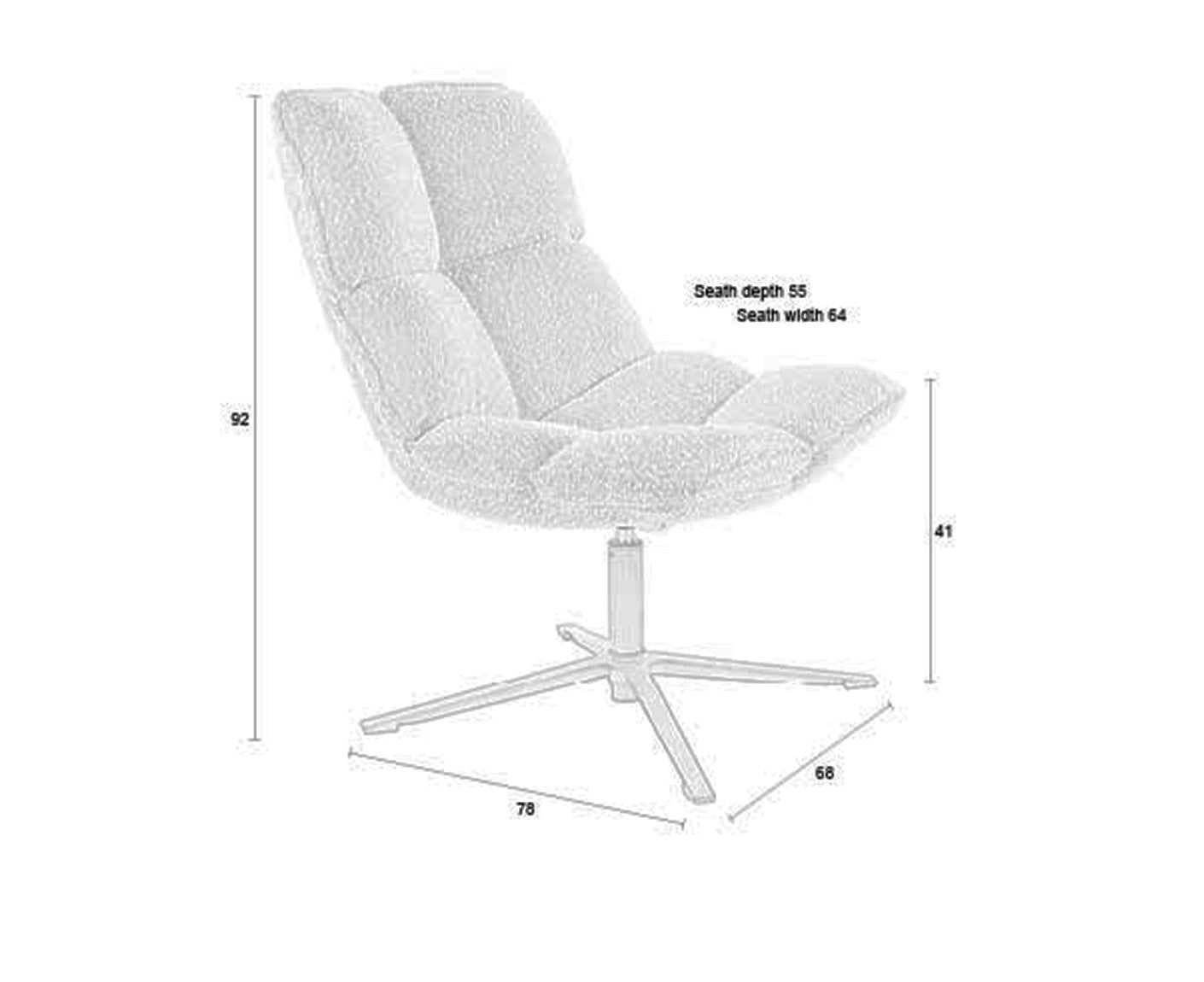 Bros Loungesessel Bouclé Beige