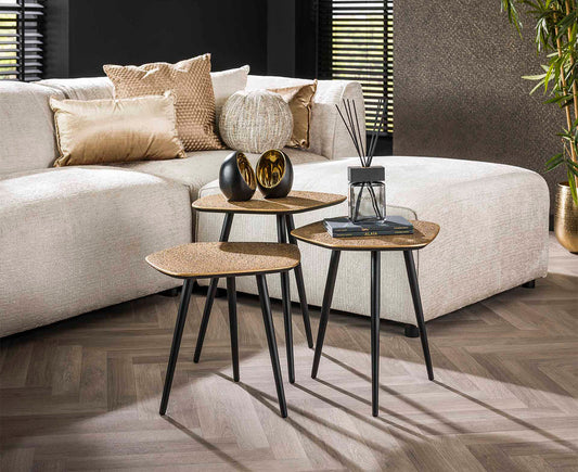 Couchtisch 3er Set Point Metallic / Antik Bronze