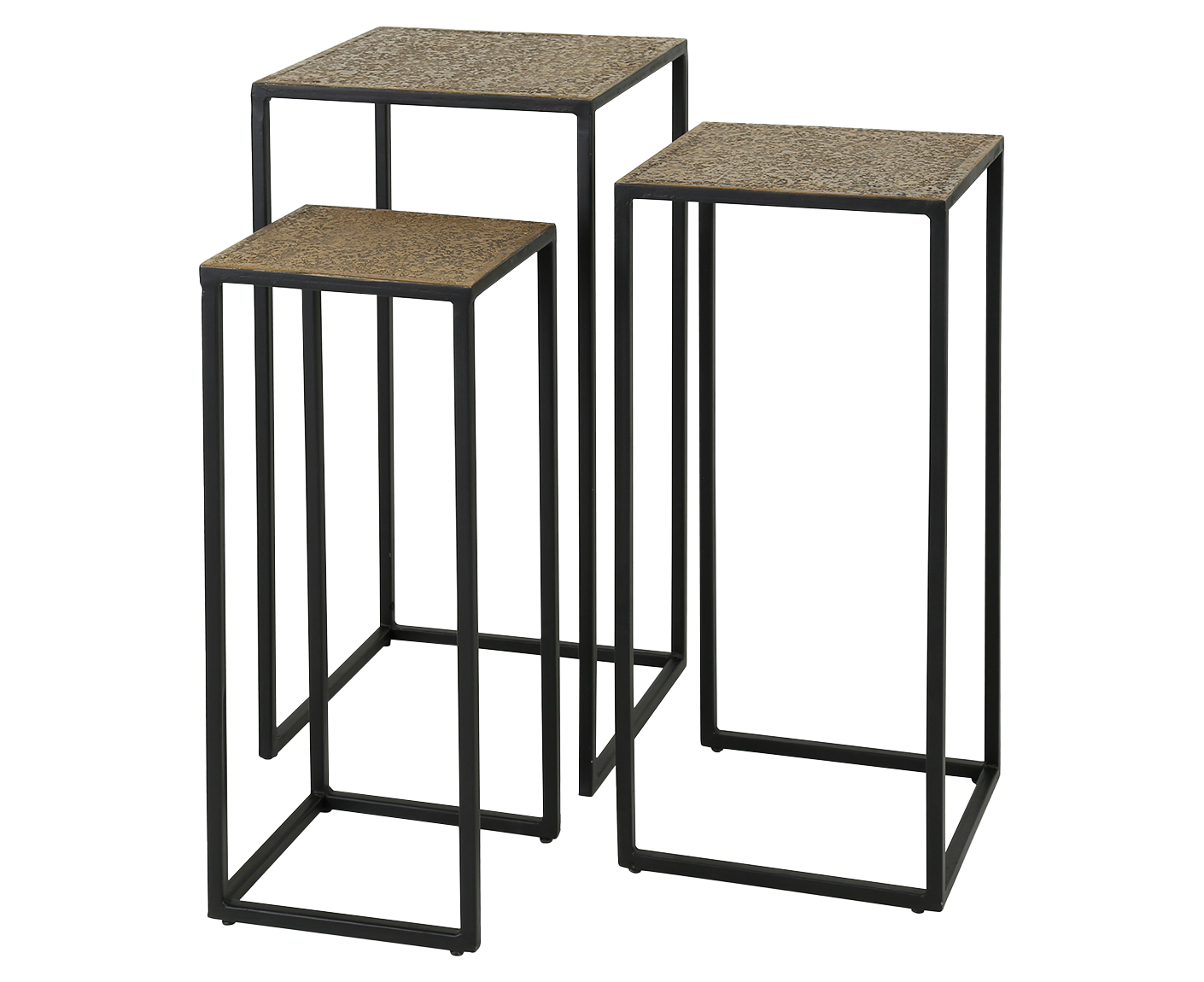 Iron Metallic Blumentisch 3-er Set Antik Bronze