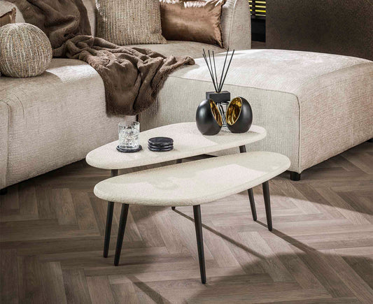 Couchtisch 2er Set Stone eckig / Marmor Composite