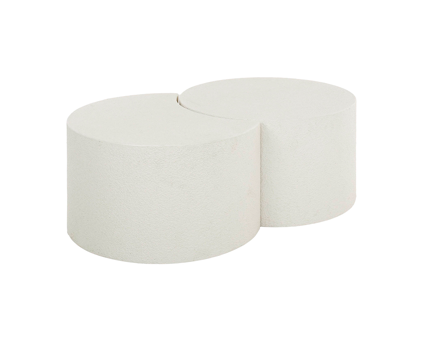 Couchtisch 2er Set Stone rund / Marmor Composite