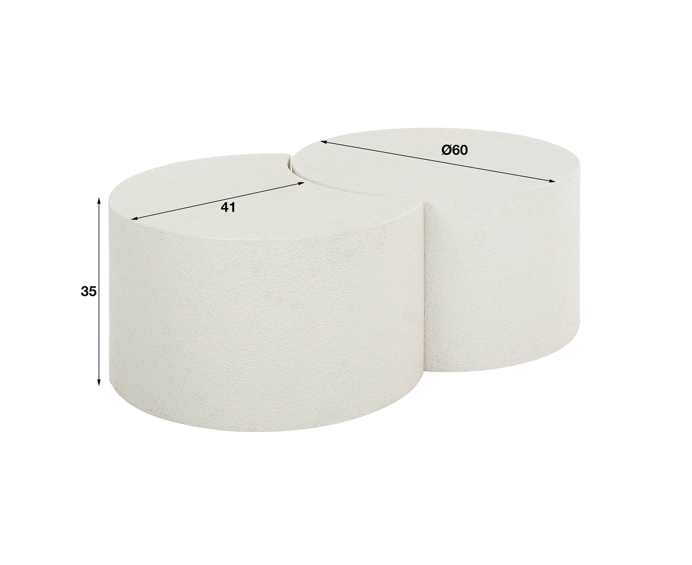 Couchtisch 2er Set Stone rund / Marmor Composite