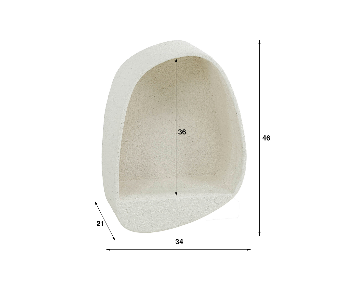 Wandregal Stone Oval / Marmor Composite