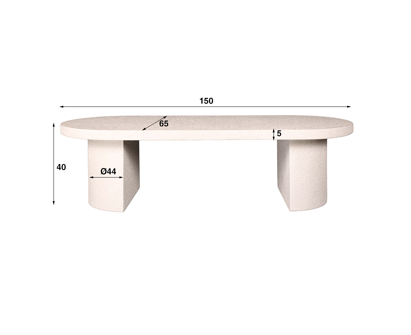 Couchtisch 150 cm Arch Stone / Marmor Composite