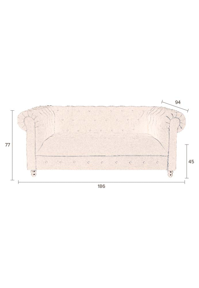 Chester Sofa mit Samtbezug Dunkelgrün - Voelpe