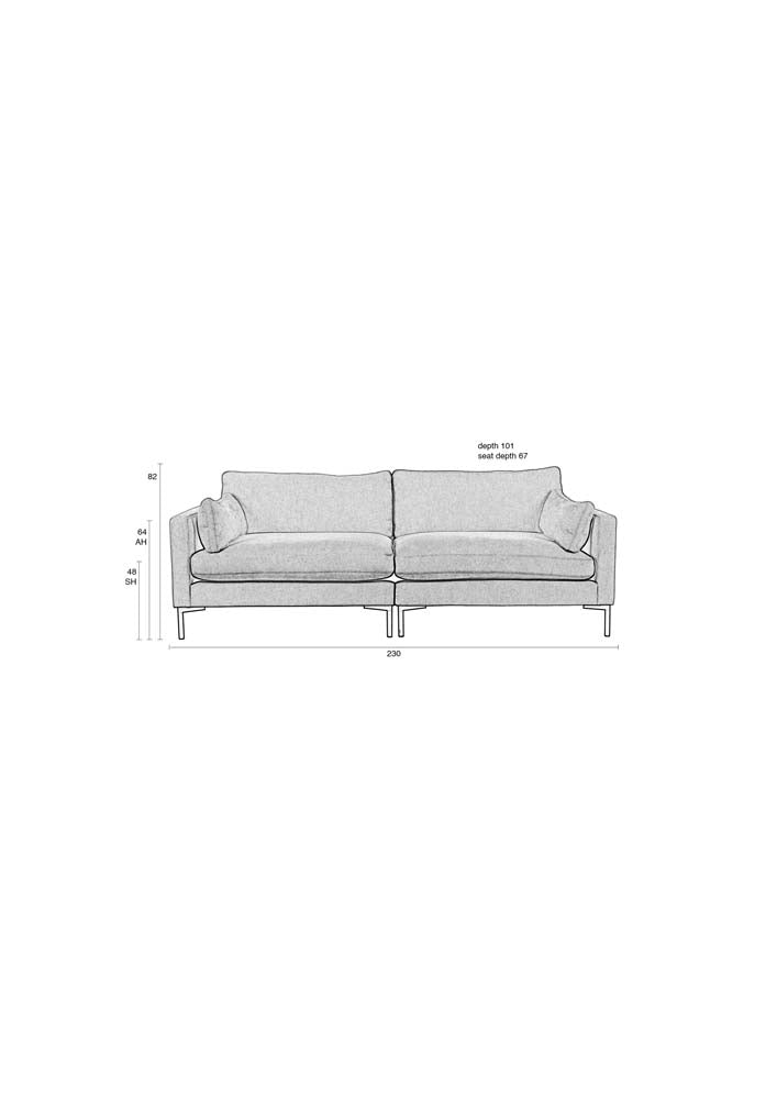 Summer 3-Sitzer Sofa  Beige - Voelpe