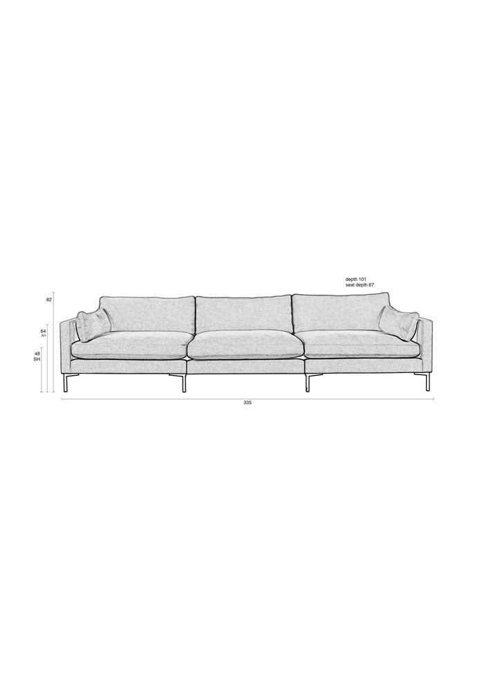 Summer 4,5-Sitzer Sofa  Anthrazit - Voelpe