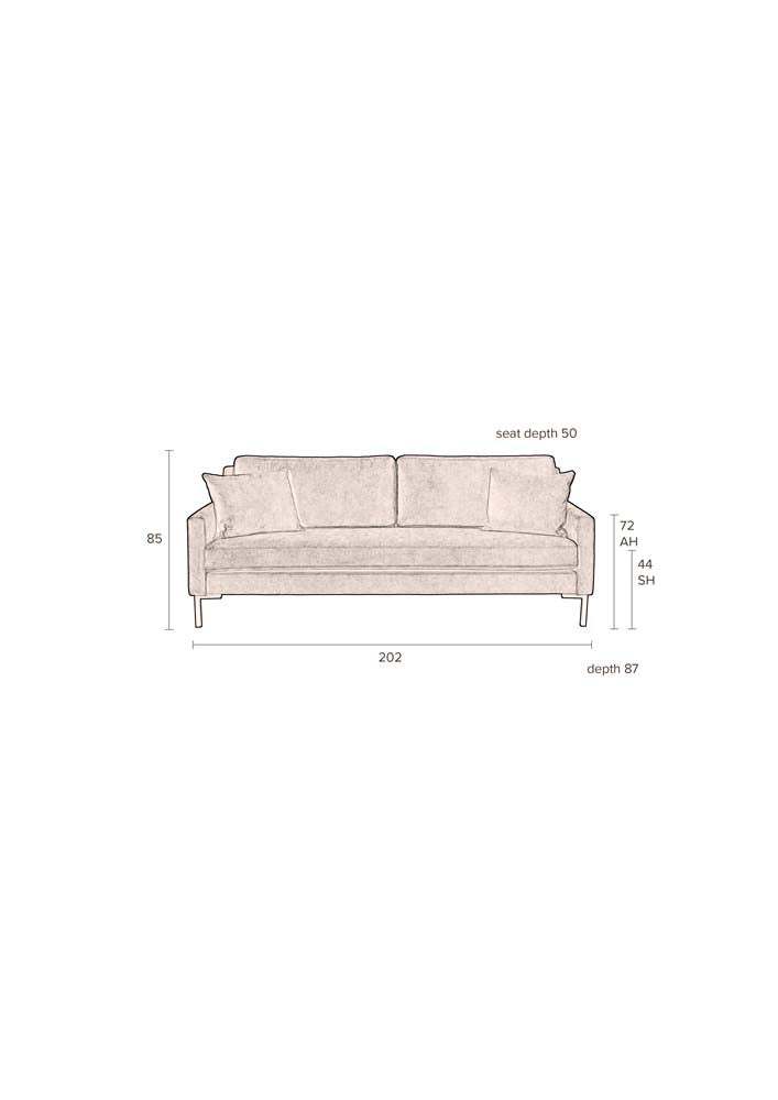 Houda Sofa 3-Sitzer Grün - Voelpe