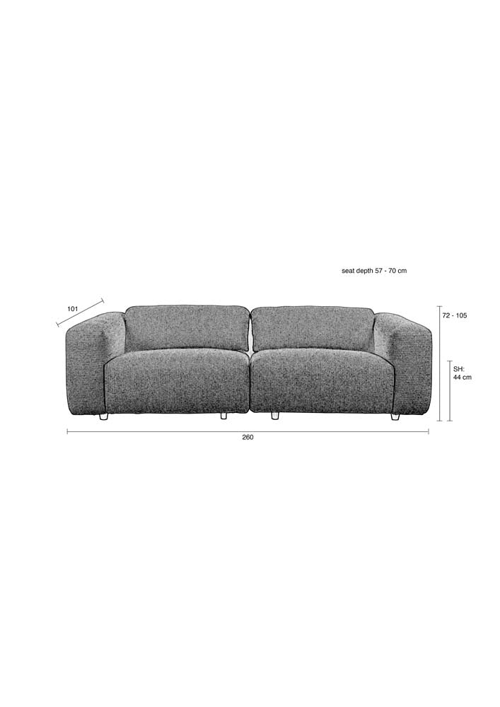 Wings Sofa 2-Sitzer Creme - Voelpe